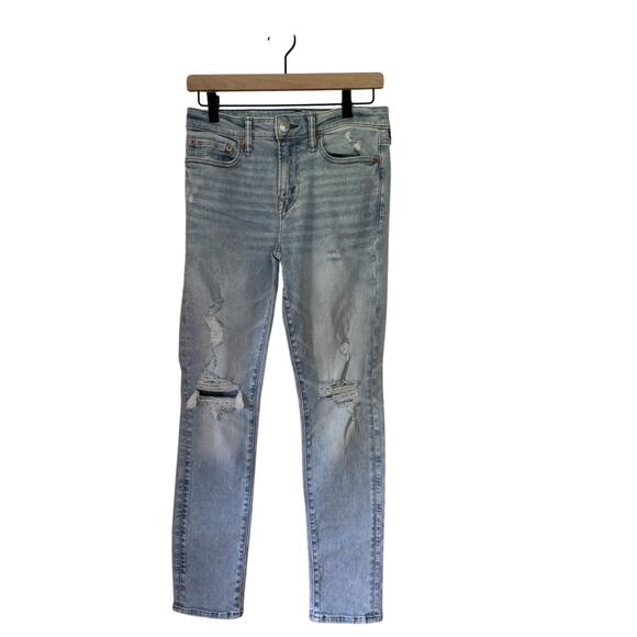 American Eagle Airflex 360 Men’s Jeans Size 2 X30 Distressed Light Wash Skinny - Picture 1 of 6